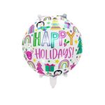 بادکنک فویلی گرد HAPPY HOLIDAYS (سایز استاندارد)
