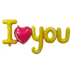 بادکنک فویلی حروف ILOVEYOUطلایی قرمز
