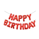 بادکنک فویلی بدون باد حروف Happy Birthday رنگ قرمز