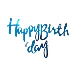 ریسه کاغذی Happy Birthday تحریری رنگ آبی کاربنی