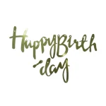ریسه کاغذی Happy Birthday تحریری رنگ سبز زیتونی