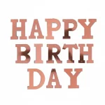 ریسه کاغذی Happy Birthday رنگ رزگلد