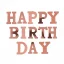 ریسه کاغذی Happy Birthday رنگ رزگلد
