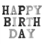 ریسه کاغذی Happy Birthday رنگ مشکی نقره ای