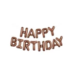 بادکنک فویلی بدون باد حروف Happy Birthday رنگ قهوای نوود