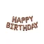 بادکنک فویلی بدون باد حروف Happy Birthday رنگ قهوای نوود