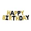 بادکنک فویلی بدون باد حروف Happy Birthday رنگ طلایی مشکی