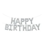 بادکنک فویلی بدون باد حروف Happy Birthday رنگ نقره ای