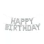 بادکنک فویلی بدون باد حروف Happy Birthday رنگ نقره ای