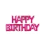 بادکنک فویلی بدون باد حروف Happy Birthday رنگ سرخابی