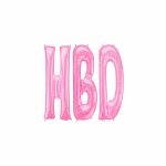 بادکنک فویلی بدون باد حروف HBD رنگ صورتی