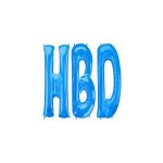 بادکنک فویلی بدون باد حروف HBD رنگ آبی