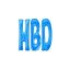 بادکنک فویلی بدون باد حروف HBD رنگ آبی