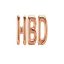 بادکنک فویلی بدون باد حروف HBD رنگ رزگلد
