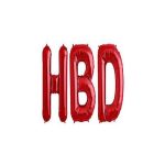 بادکنک فویلی بدون باد حروف HBD رنگ قرمز