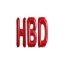 بادکنک فویلی بدون باد حروف HBD رنگ قرمز