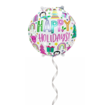 بادکنک فویلی هلیومی گرد HAPPY HOLIDAYS (سایز استاندارد)