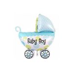 بادکنک فویلی طرح کالسکه نوزاد پسر